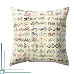 New! Bicycle / Bikes Throw Pillow Cover